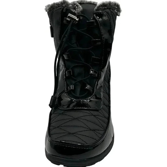 Khombu NWT Womens 8W Black Quilted Winter Boots Faux Fur Lining K Comfort - Picture 11 of 16